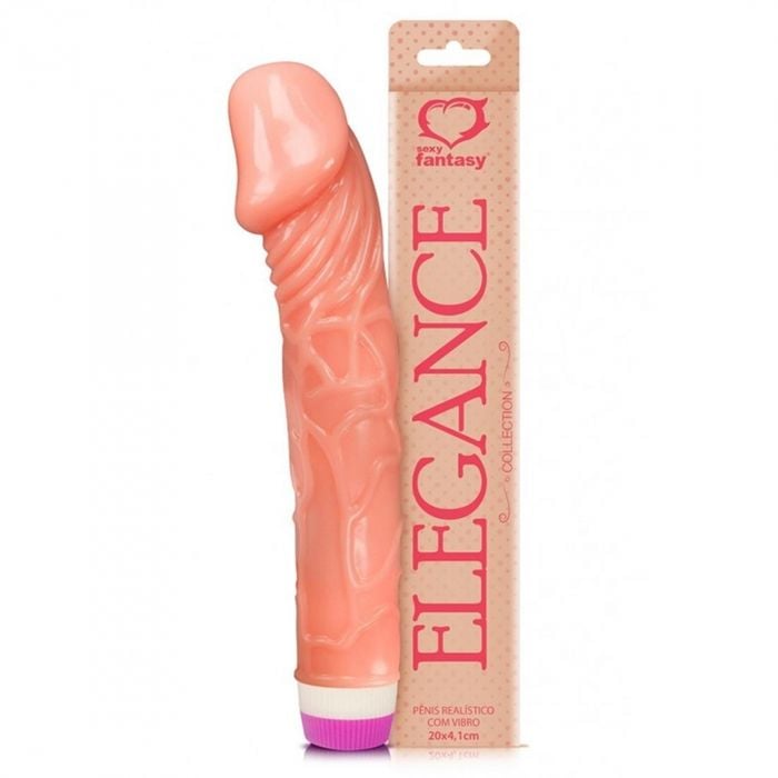 Prótese Elegance 20 X 4,1cm Vibro Interno Sexy Fantasy