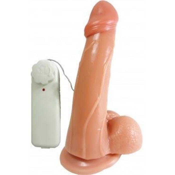 Prótese Vibrador Com Ventosa 19,3cm X 4,5 Cm Prazer E Cia 
