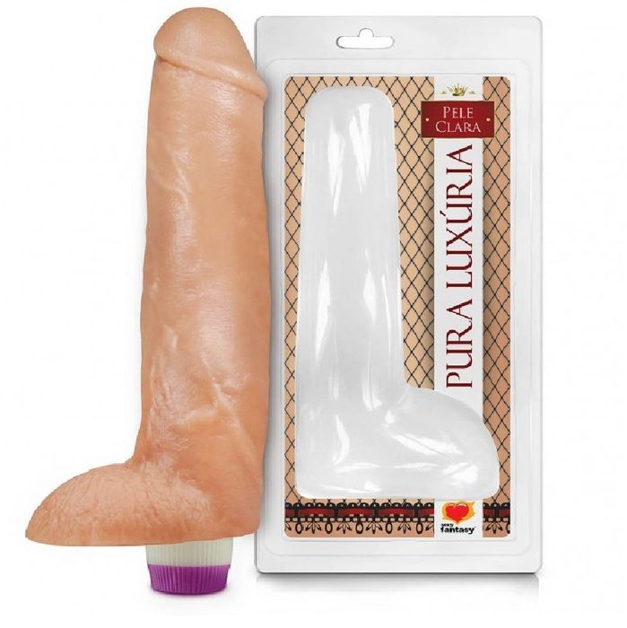 Prótese Vibrador Com Escroto 27 X 6cm Sexy Fantasy 