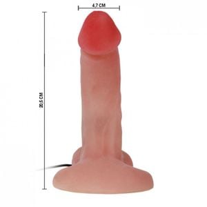 Prótese Rotativo Com Escroto Em Cyberskin E Vibração Multivelocidade Sexy Import