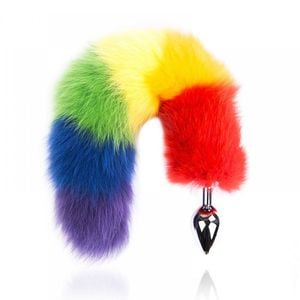 Plug Anal Em Metal Com Cauda Colorida Sexy Import