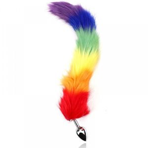 Plug Anal Em Metal Com Cauda Colorida Sexy Import