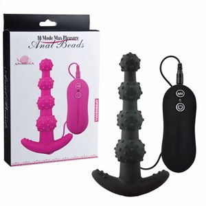 Plug Anal Em Silicone Com Bolinhas Que Aumentam Seu Diâmetro Gradualmente E 10 Modos De Vibração Sexy Import