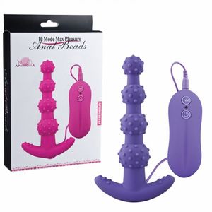 Plug Anal Em Silicone Com Bolinhas Que Aumentam Seu Diâmetro Gradualmente E 10 Modos De Vibração Sexy Import