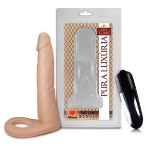 Anel Com Prótese Auxiliar E Vibro 14,5 X 3,2cm Sexy Fantasy