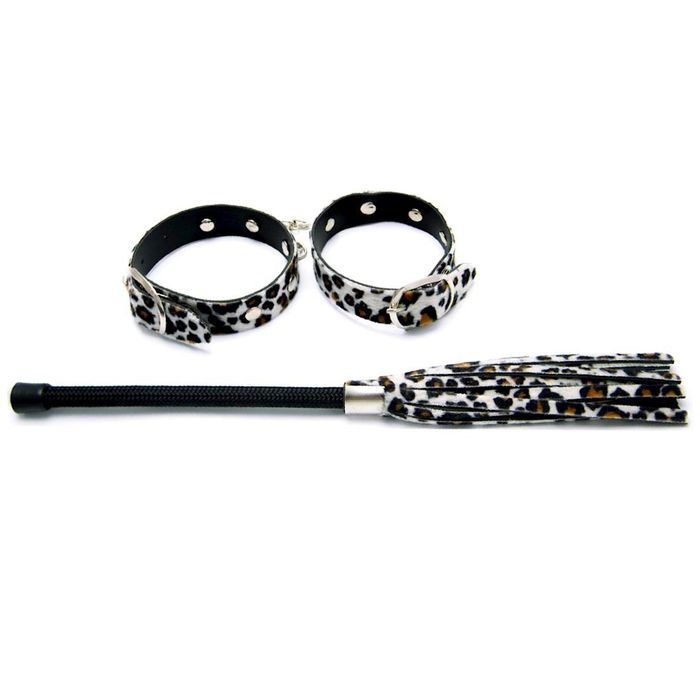 Kit Chicote Com Algema Fina Pelúcia Dominatrixxx