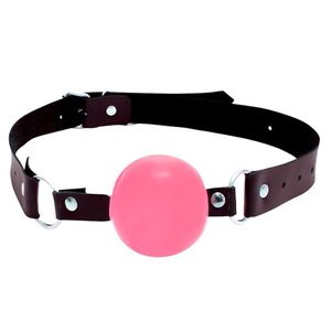Mordaça Bola Com Tira Em Couro Dominatrixxx