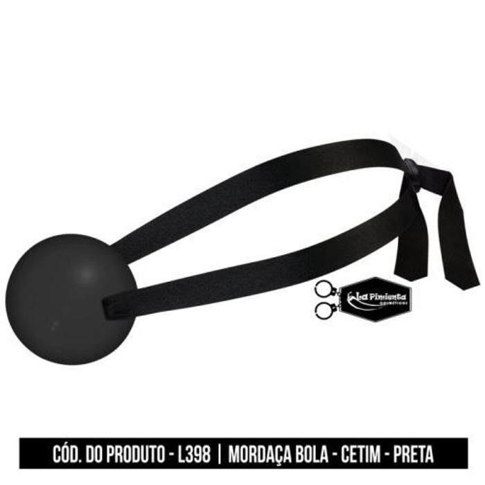 Mordaça Bola Preta Com Amarras La Pimienta