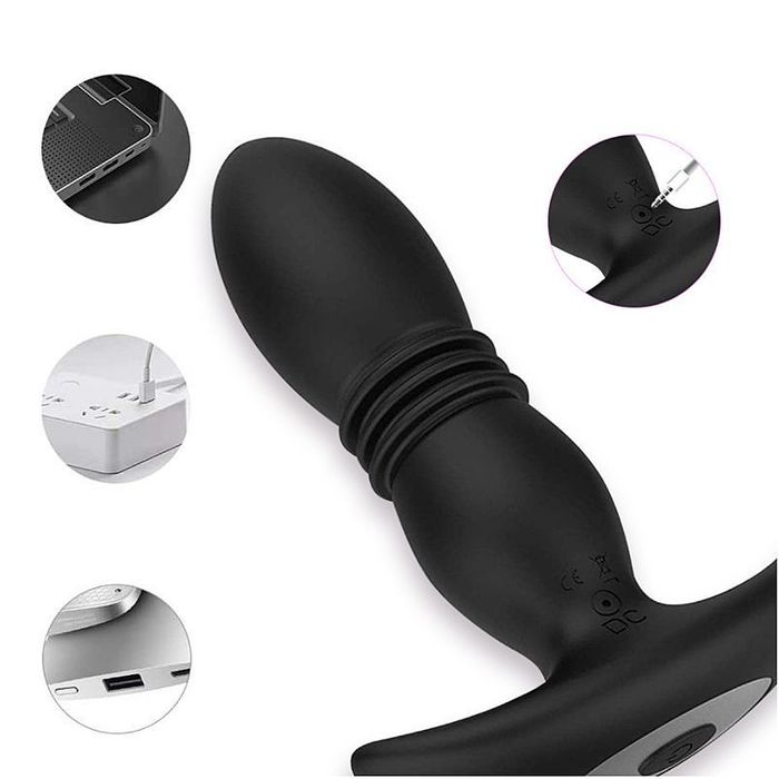 Plug Anal Com Vibrador E Vai E Vem