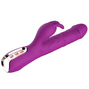 Vibrador de Ponto G e Clitóris com Vai e Vem de Anel
