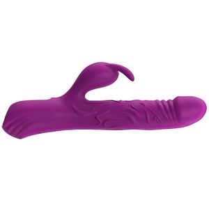 Vibrador de Ponto G e Clitóris com Vai e Vem de Anel