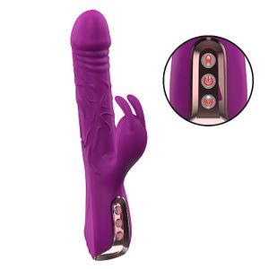 Vibrador de Ponto G e Clitóris com Vai e Vem de Anel