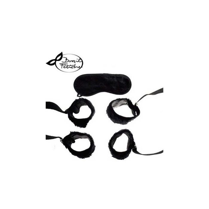 Kit Bondage com 4 Amarras e Venda de Pelúcia