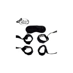 Kit Bondage com 4 Amarras e Venda de Pelúcia