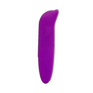 Vibrador Ponto G Aveludado Golfinho (Aveludado/Emborrachado) - 13cm