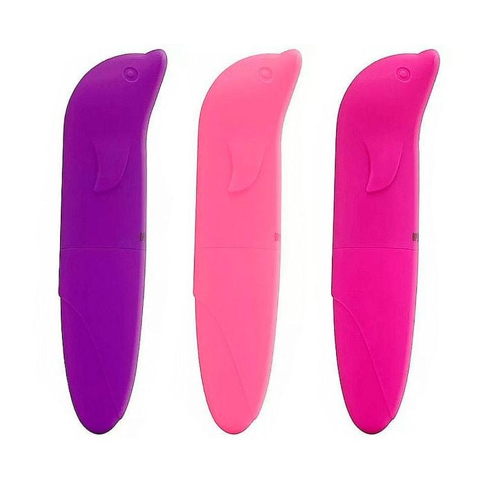 Vibrador Ponto G Aveludado Golfinho (Aveludado/Emborrachado) - 13cm