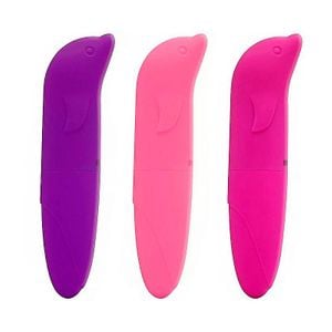 Vibrador Ponto G Aveludado Golfinho (Aveludado/Emborrachado) - 13cm