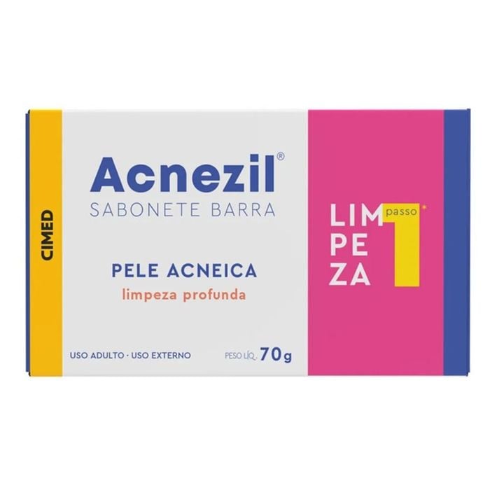Acnezil Sabonete Barra para Pele Acneica (acne, espinha) 70g