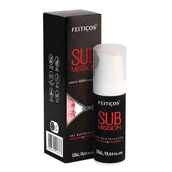Submission - Gel Eletrizante para Beijo de Súdito - Morango & Chantilly - Cosmetic BDSM Experience - 15g