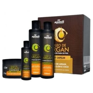 Kit Capilar Óleo de Argan (Shampoo, condicionador, leave in, máscara)