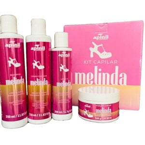 Kit Capilar Melinda (Shampoo, condicionador, leave in, máscara) - Apinil