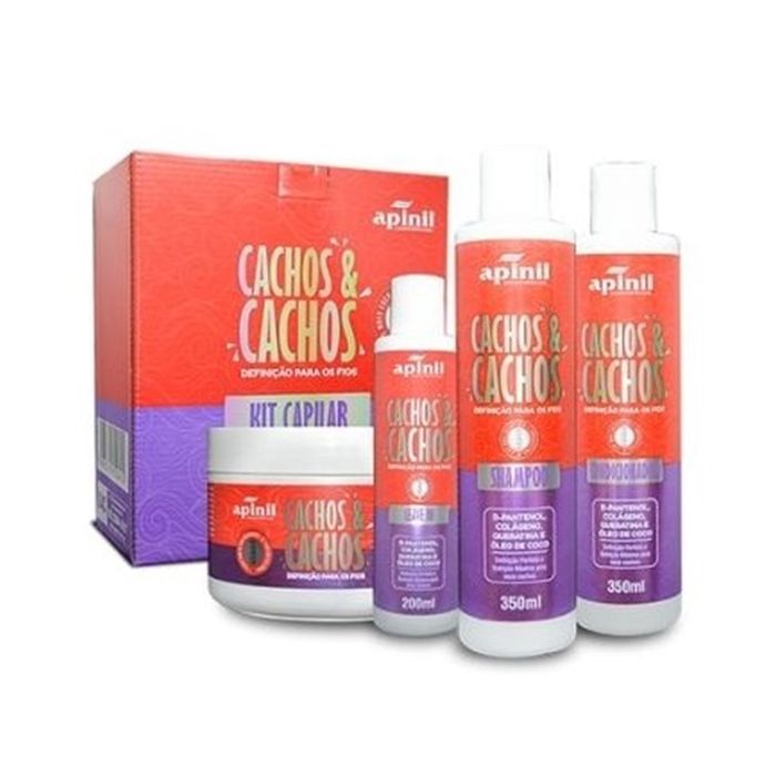 Kit Capilar Cachos & e Cachos (Shampoo, condicionador, leave in, máscara)