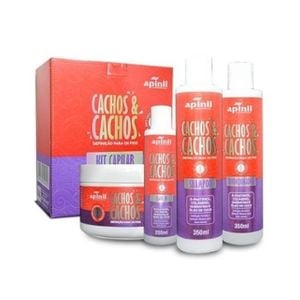 Kit Capilar Cachos & e Cachos (Shampoo, condicionador, leave in, máscara)