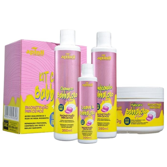 Kit Capilar Babbaloko Hair Tutti-Fruitt (Shampoo, condicionador, leave in, máscara)