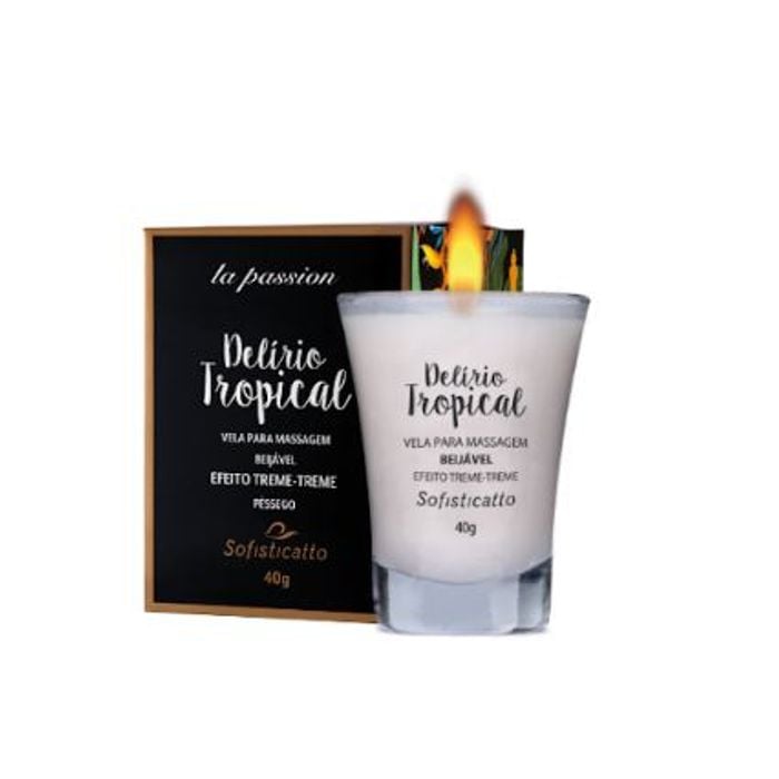 Vela Beijável  Efeito Vibrante para Massagem Delírio Tropical 40g