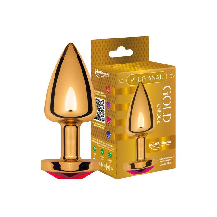 Plug Anal Unique Gold Coração