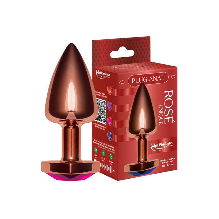 Plug Anal Unique Rosê Coração