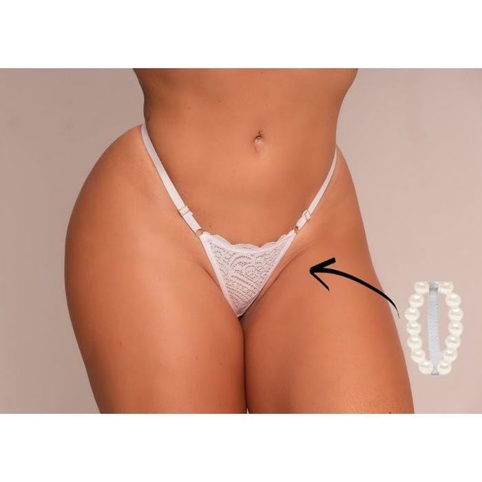Calcinha Tailandesa Com Strass Branco