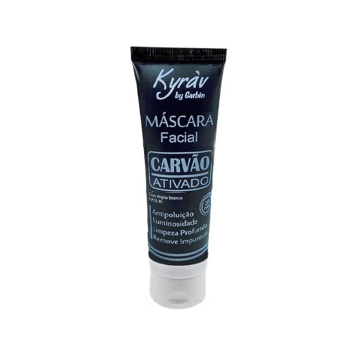 Máscara Facial Carvão Ativado + Argila Branca 30g