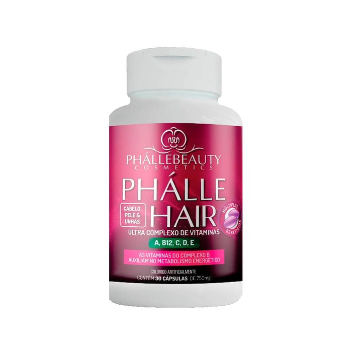 Phalle Hair - Ultra Complexo de Vitaminas para Cabelo, Pele e Unhas (30 cápsulas)