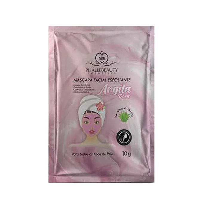 Máscara Facial Esfoliante Sachê Argila Rosa 10g