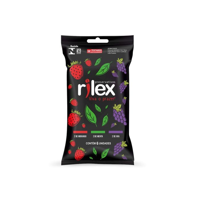 Preservativo Mix de Frutas (morango / menta / uva) com 6 unidades