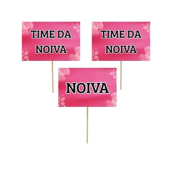 8 Placas Noiva, Time da Noiva para Despedida de Solteira 10x15cm