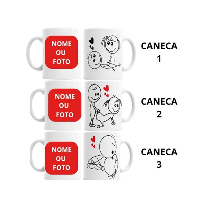 Caneca Erótica Personalizada de Porcelana com Nome ou Foto 325ml