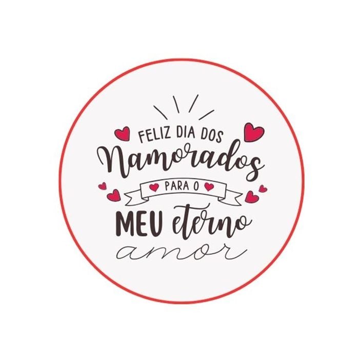 24 Adesivos Feliz Dia dos Namorados 4,5 x 4,5cm fundo branco