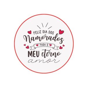 24 Adesivos Feliz Dia dos Namorados 4,5 x 4,5cm fundo branco