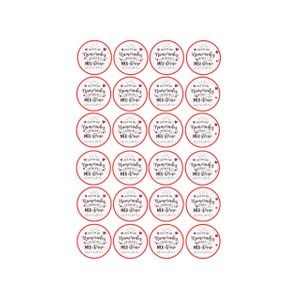 24 Adesivos Feliz Dia dos Namorados 4,5 x 4,5cm fundo branco
