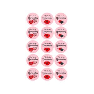 15 Adesivos Feliz Dia dos Namorados 5,5 x 5,5cm
