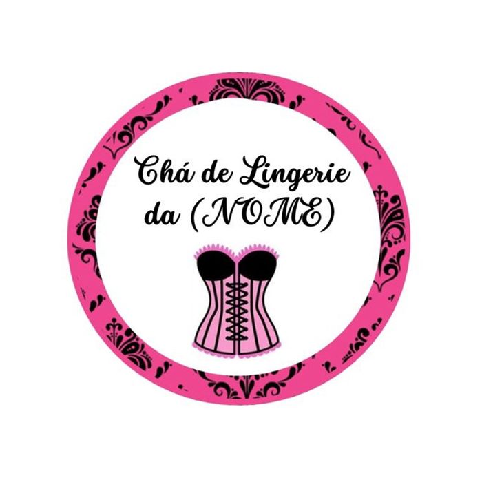 30 Adesivos Grandes Chá de Lingerie Personalizados com Nome 9x9cm