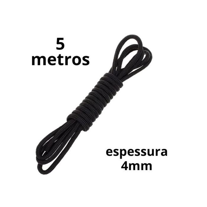 Corda Sado 5 metros (Fina 4mm) - Bondage Rope - Preto
