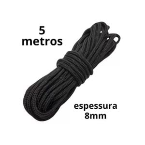 Corda Sado 5 metros (Grossa 8mm) - Bondage Rope - Preto