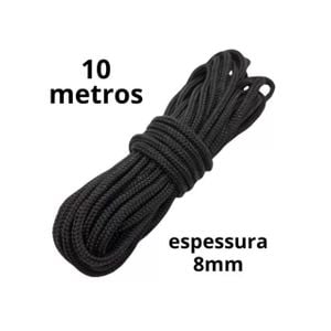 Corda Sado 10 metros (Grossa 8mm) - Bondage Rope - Preto