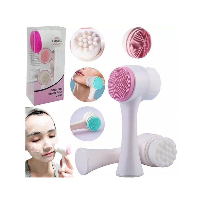 Escova De Limpeza Facial 2 em 1
