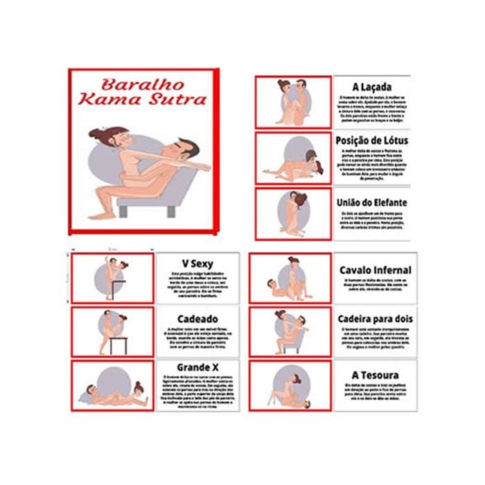 Baralho Kama Sutra (20 cartas com posições explicadas)