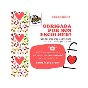 48 Cartão de Agradecimento Pela Compra Personalizado 7x7cm.