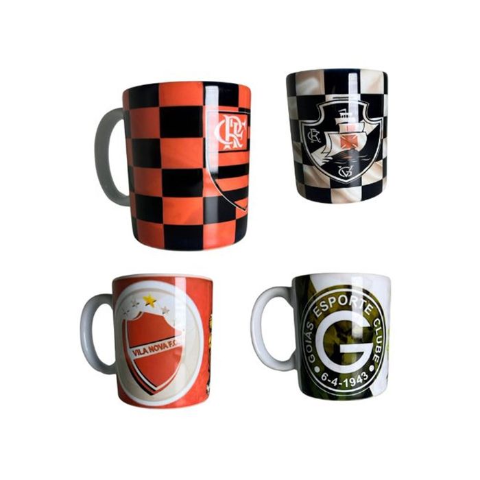 Caneca Time de Futebol de Porcelana 325ml